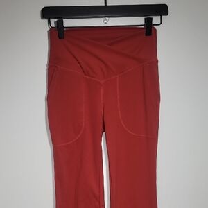 Red Burnt Orange Stretch Leggings Yoga Pants